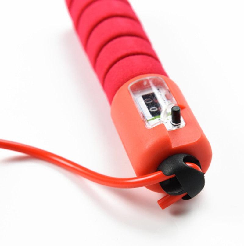 Counting Adult Fitness Fat Burning Bearing Weight Adjustable Steel Jump Rope With Counter For Aerobic Exercise Sports Fitness Cardio Workout Adjustable Cable Soft Sponge Handle For Kids Womens