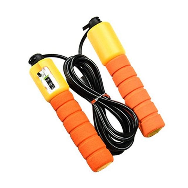 Counting Adult Fitness Fat Burning Bearing Weight Adjustable Steel Jump Rope With Counter For Aerobic Exercise Sports Fitness Cardio Workout Adjustable Cable Soft Sponge Handle For Kids Womens