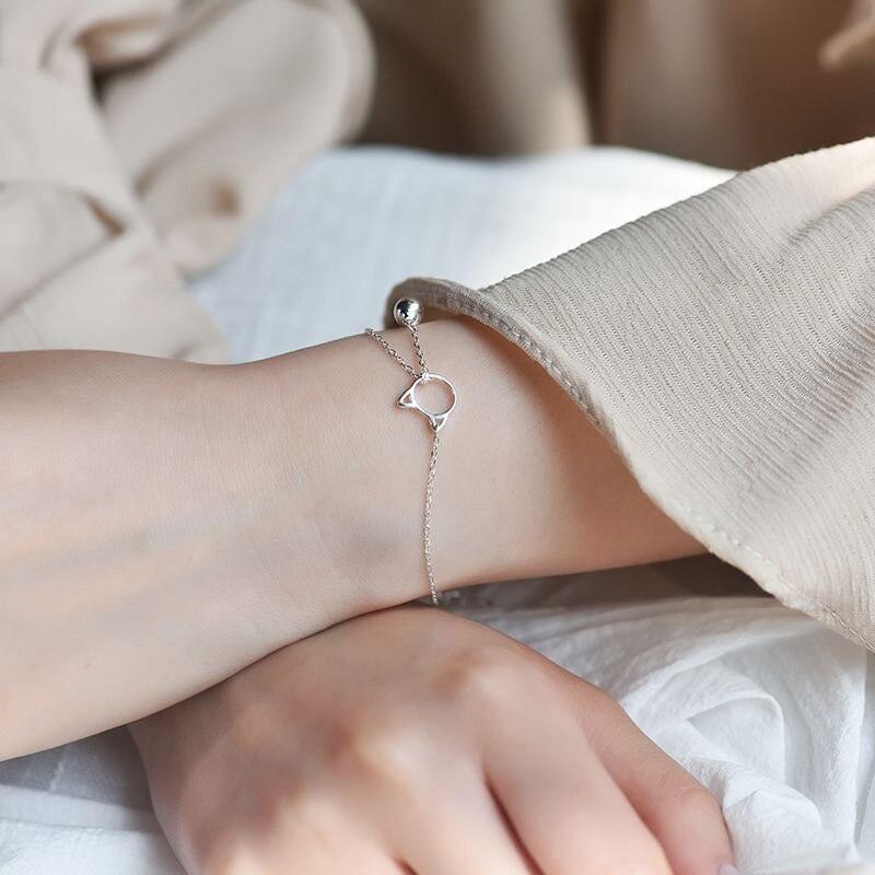 Couples Magnet Attract Bracelets Solid Color Simple Cute Cat Best Friend Bracelet Jewelry Magnet Bracelet Creative Attractive Stainless Steel Chain Bracelet For Women Men Valentine's Day Gift