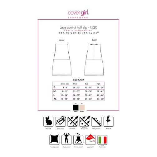 Cover Girl Shapewear Paris Firm Control Half Slip Shaper with Lace for Women