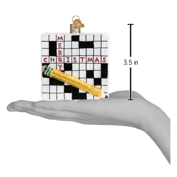Crossword Puzzle  Glass Ornament