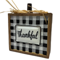 Black and White Check Table Sitter -