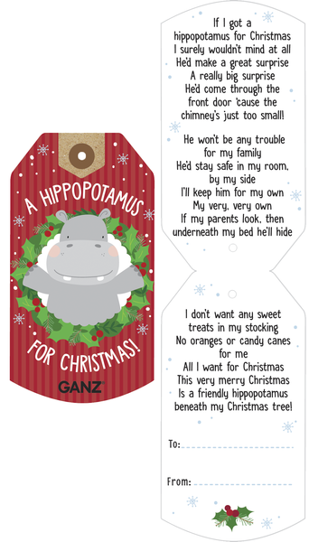Christmas Hippo - Plush