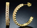 Cuban Chain Hoop Earrings Made with Swarovski Crystals