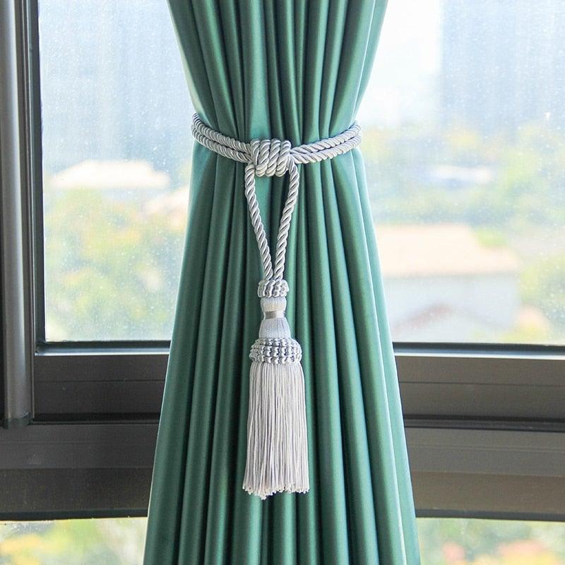 Curtain Tiebacks Tassel Curtain Clips Rope Curtain Tie Backs Holdbacks Decorative  Curtain Holder Accessories For Drape Curtain Holdbacks Braided Buckle Home Decorative Window Drapery Ball Tassels Tieback 50cm