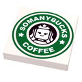 Somanybucks Coffee Sign (2x2 Tile) - B3 Customs made using LEGO parts