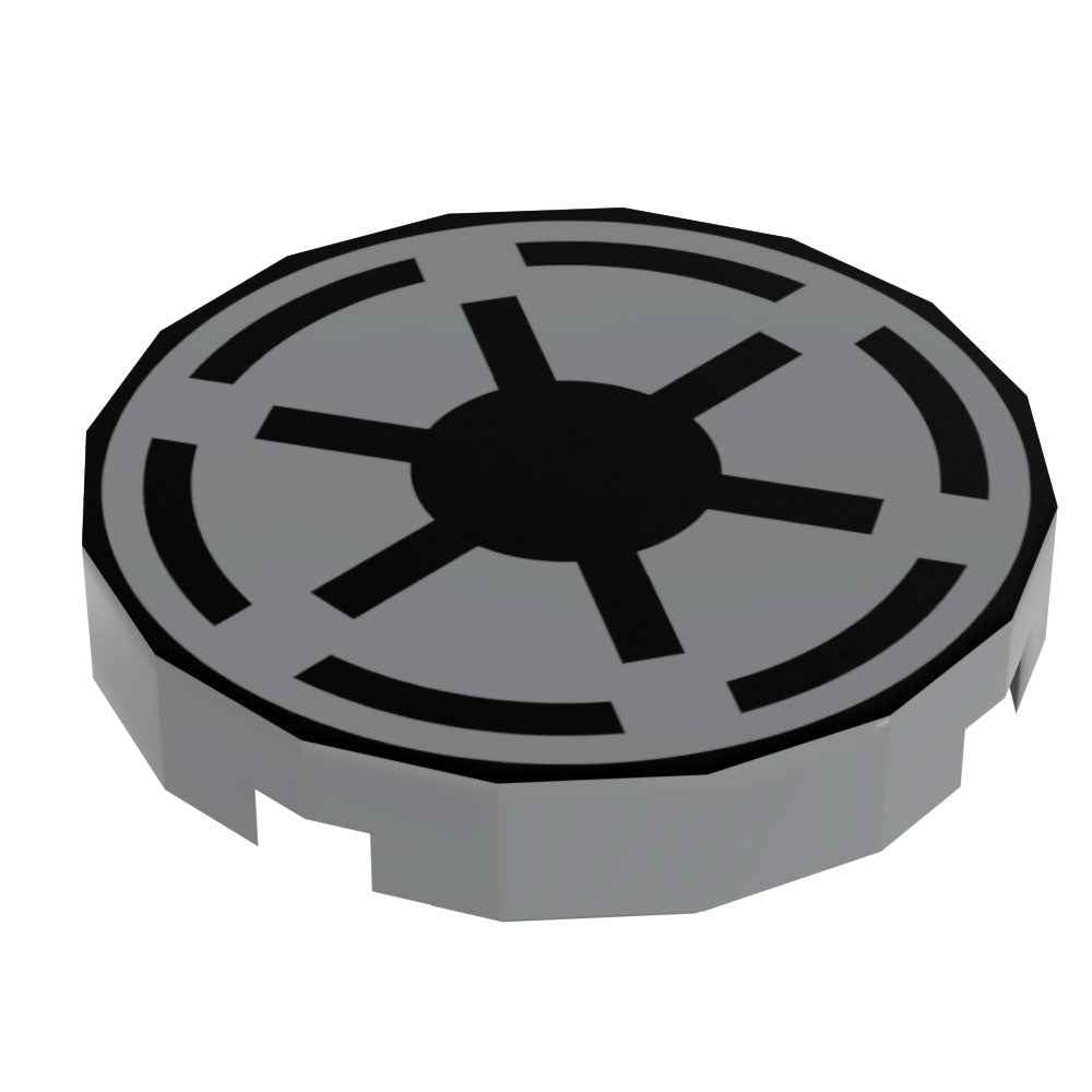 Republic Crest - Custom Printed Star Wars 2x2 Round Tile made using LEGO part
