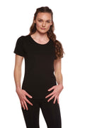 Custom Printed Women's Bamboo/Cotton Short Sleeve Scoop Neck Graphic T-Shirt