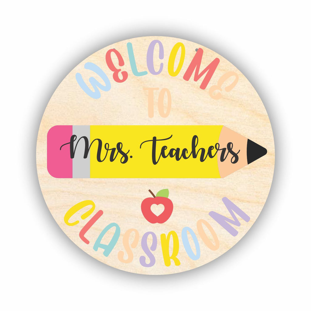 Unfinished Wood Custom Name Teacher Sign Kit | Wood Craft Cutouts | 1/4" Thick |