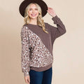 Cute Animal French Terry Brush Contrast Print Pullover with Cuff Detail