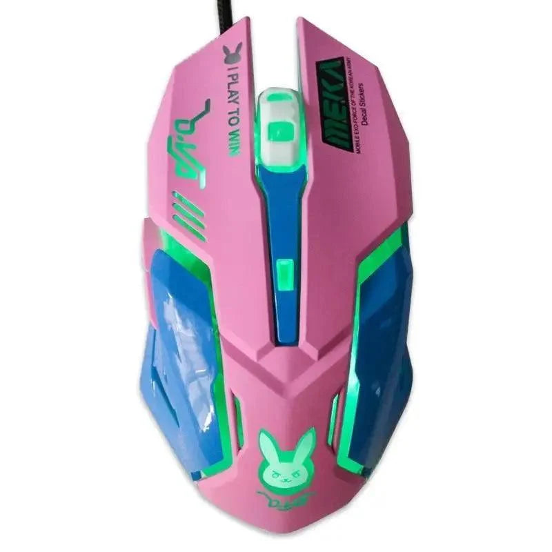 Cute Gaming USB Wired Mouse Girls Pink Computer Professional 2400 DPI Mouse Colorful Silent Mouse For PC