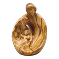 Modern Style Holy Family Carved Nativity - Olive Wood - 4 Inch