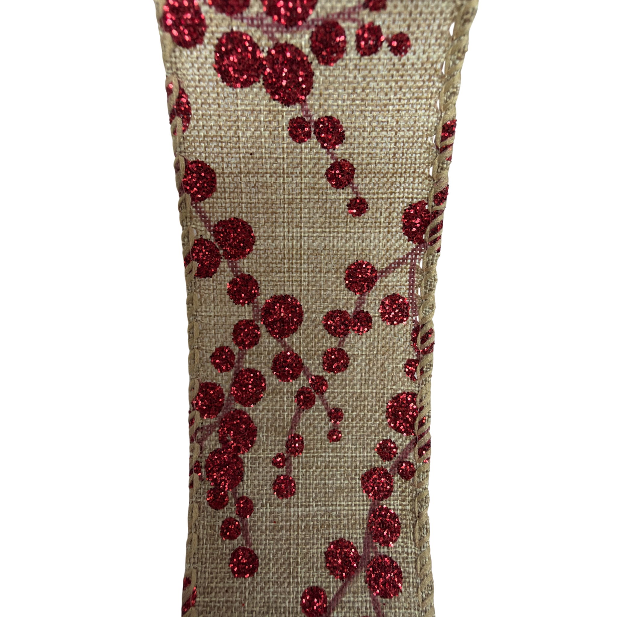 Burlap Berries Ribbon 1.5 inch - By the Yard