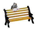 Metal Bench with Perched Pigeons