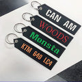 Double-sided Letter Woven Mark Embroidery Keychain Finished Decorative Materials, Luggage DIY Embroidery Key Pendant Customization