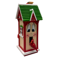 Whimsical Wooden Birdhouse Ornament - White