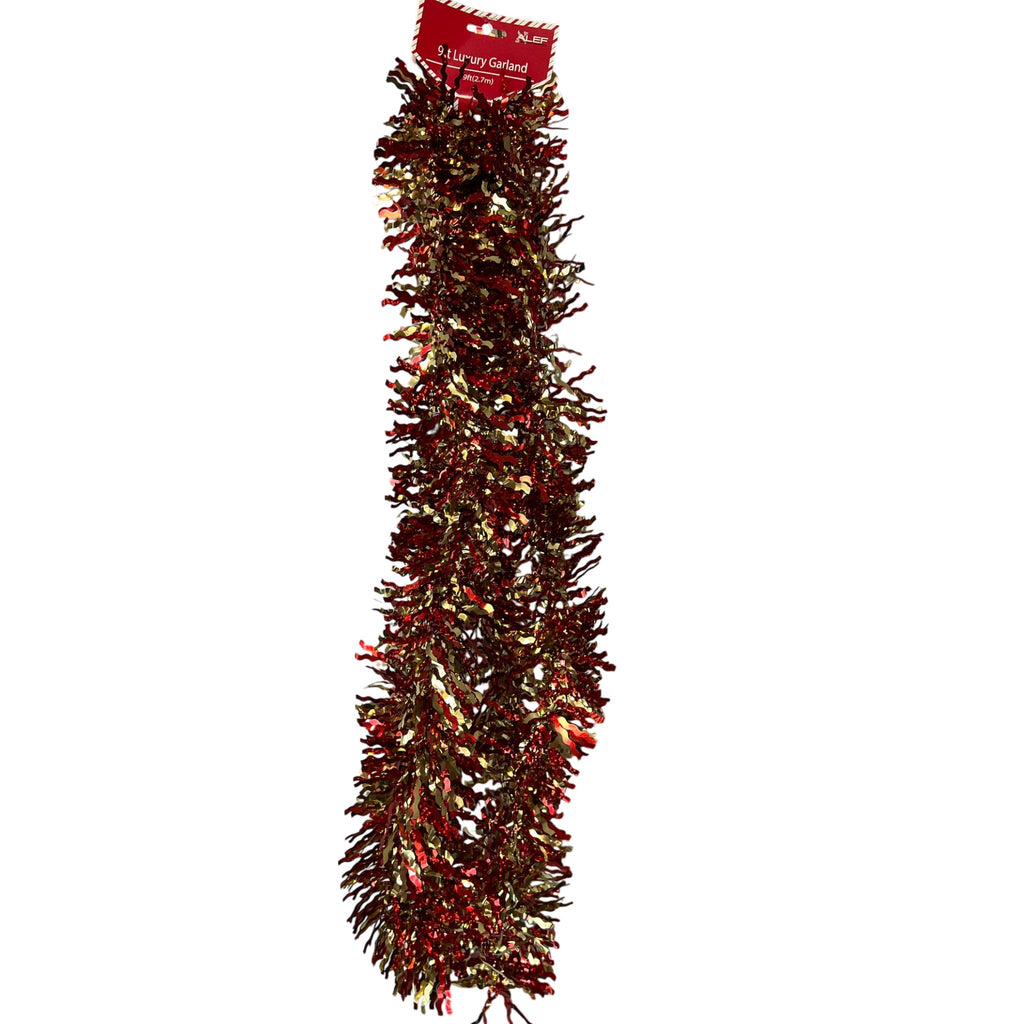 Red and Gold Holographic  Garland  Wavy Cut  3ply