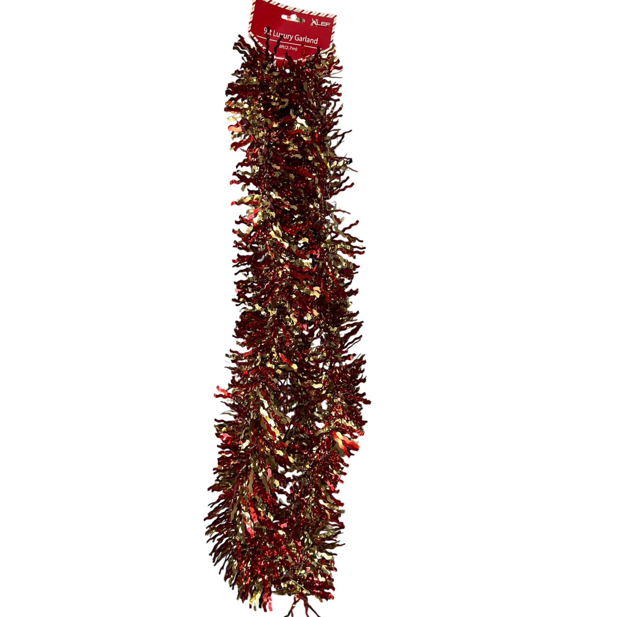 Red and Gold Holographic  Garland  Wavy Cut  3ply