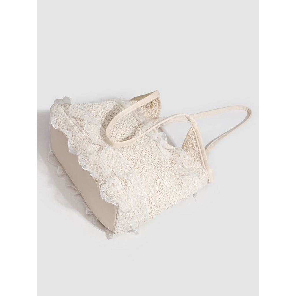 Summer woven bag casual vacation large capacity shoulder bag lace mesh shoulder bag beach bag summer purse hobo