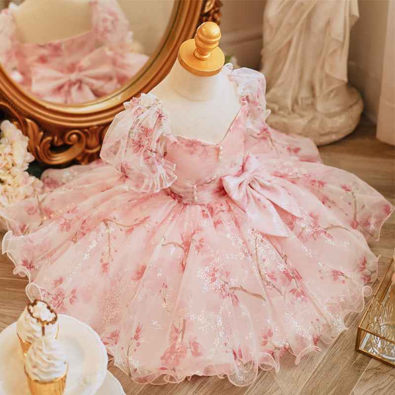 Bride Fellow Kids Wedding Birthday Party Sweet Evening Dress