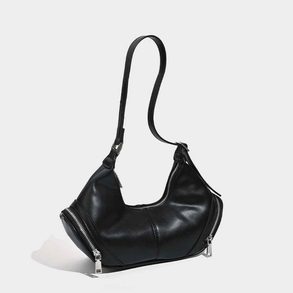 Stylish vintage zip pocket locomotive bag, shoulder bag, hobo bag casual, shoulder bag