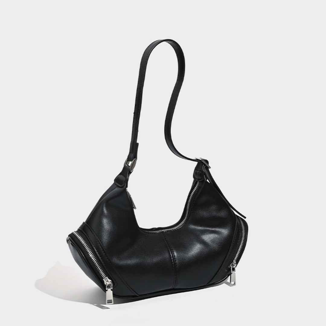 Stylish vintage zip pocket locomotive bag, shoulder bag, hobo bag casual, shoulder bag
