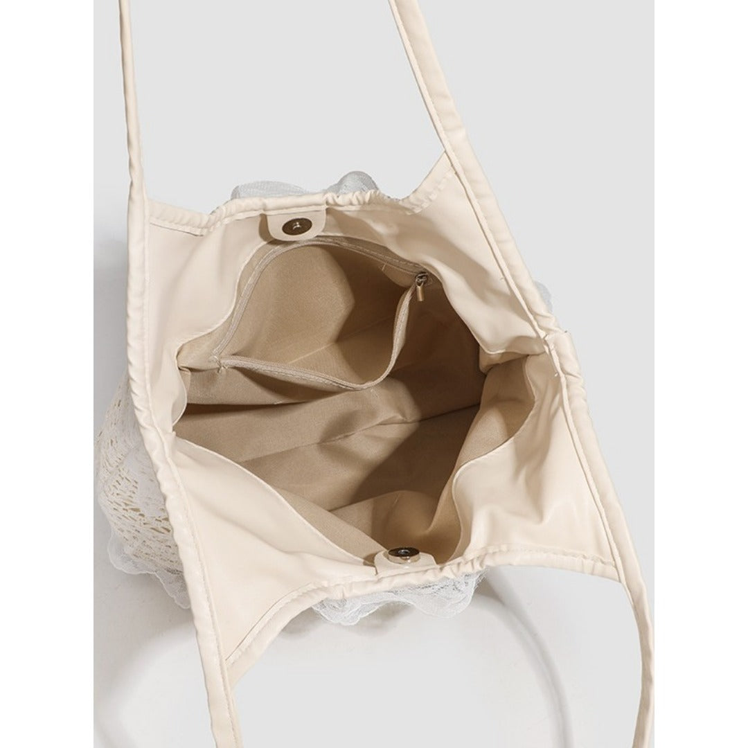 Summer woven bag casual vacation large capacity shoulder bag lace mesh shoulder bag beach bag summer purse hobo