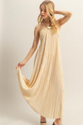 Knotted Detail Halter Neck Flowy Maxi Dress Elegant and Chic Halter Neck Dress with Flowy Maxi Length for Formal Events