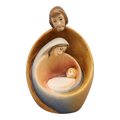 Modern Style Holy Family Carved Nativity - Color - 4.5 Inch - with Faces