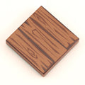 Hardwood Minifig Flooring (Rough, Dark) 2x2 Tile made using LEGO part