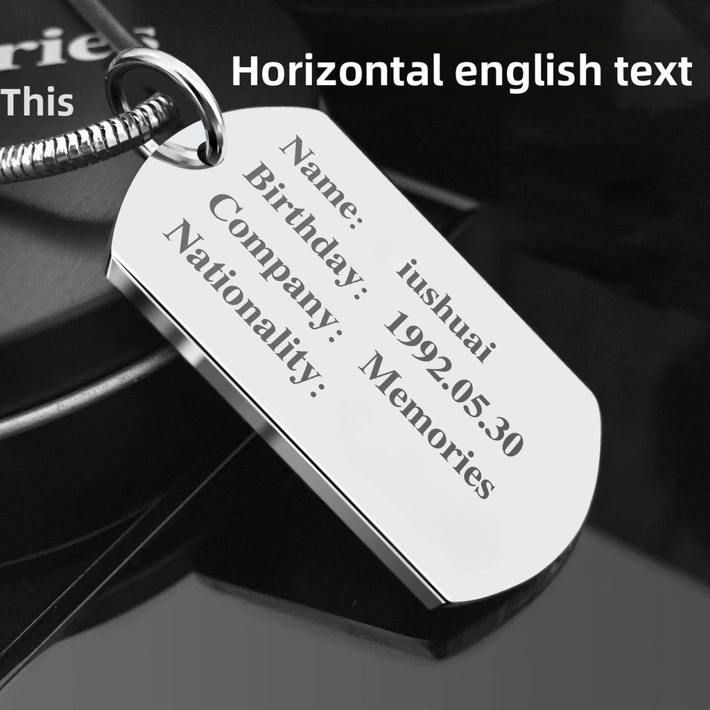 Custom Necklace Female Pendant Dog Tag Personalized Stainless Steel Ladies Birthday Gift