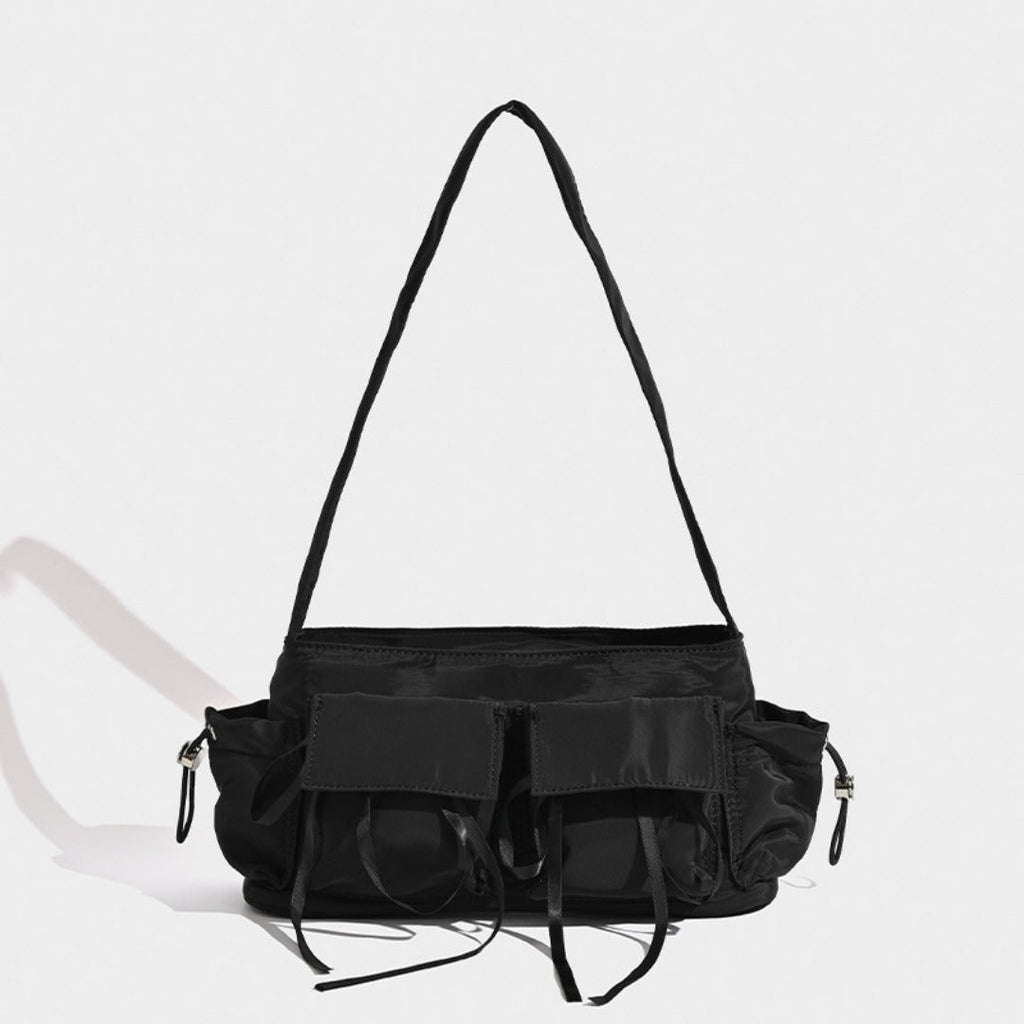 Summer nylon texture portable shoulder bag, casual shoulder bag, hobo shoulder bag, top handle shoulder purse
