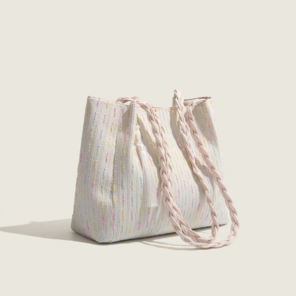 Knitted tote bag, women hobo bag, women's large capacity shoulder bag, commuter shoulder canvas bag women