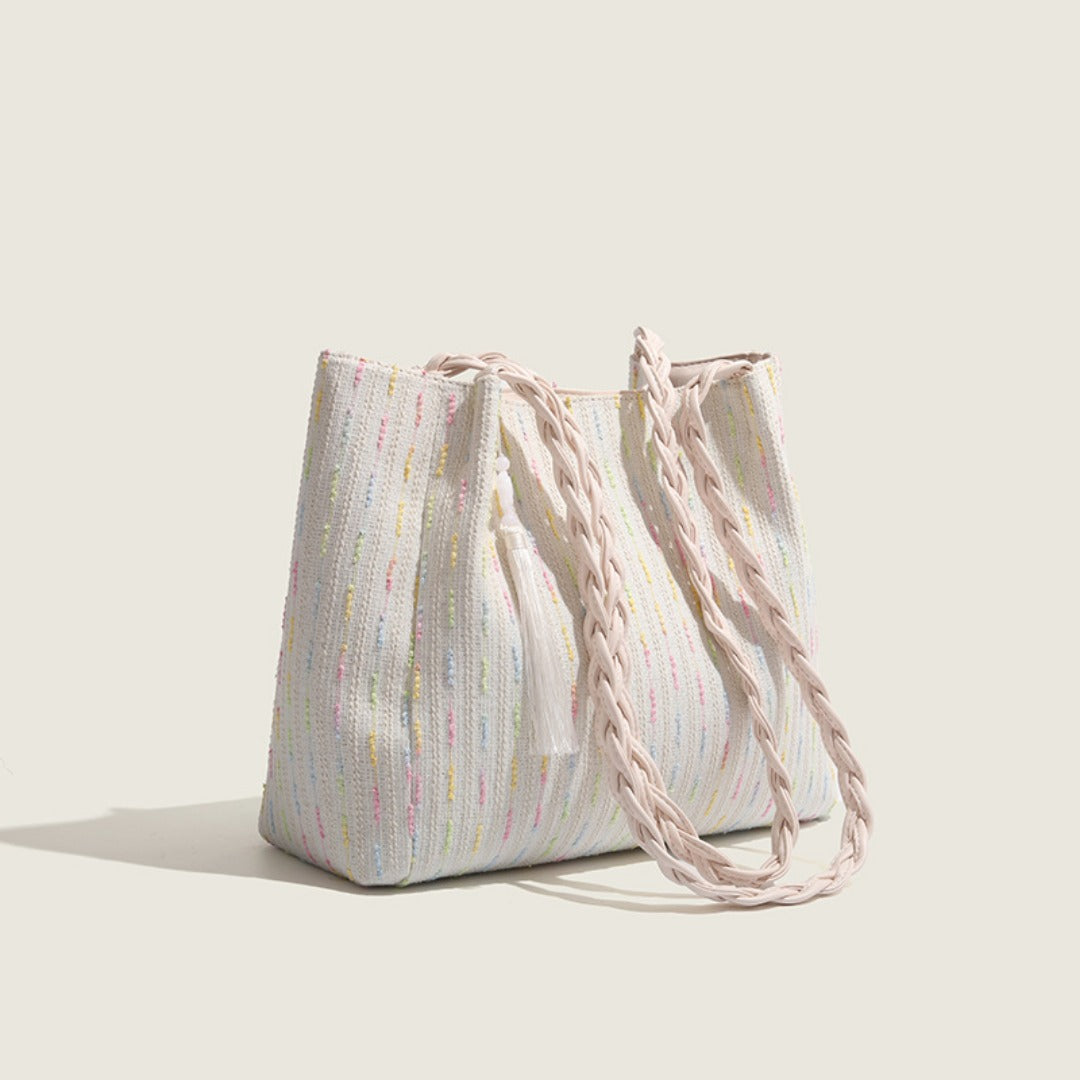 Knitted tote bag, women hobo bag, women's large capacity shoulder bag, commuter shoulder canvas bag women