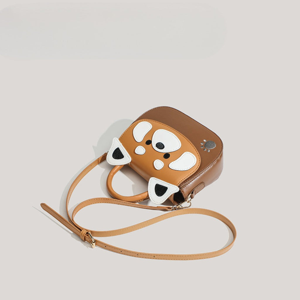 Design cute PU cartoon saddle bag, women's bag animal pattern small Crossbody bag, shoulder bag, mini top handle purse, toddler purse