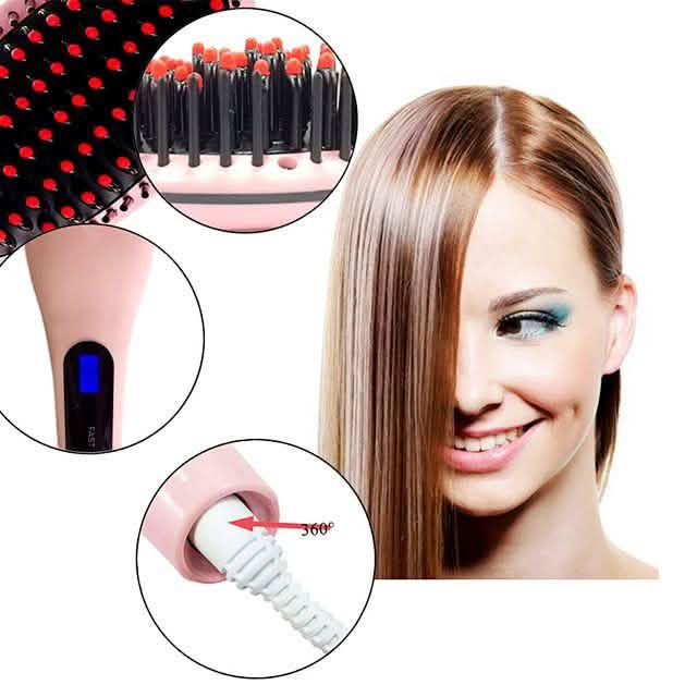 Detangling Hair Straightener Brush - Assorted Colors