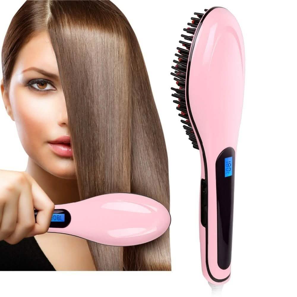 Detangling Hair Straightener Brush - Assorted Colors