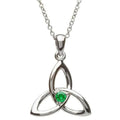 Sterling Silver Green CZ Trinity Pendant