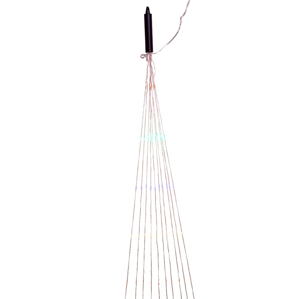 200-Light Silver Nylon Canopy Light With Multicolor LED Lights