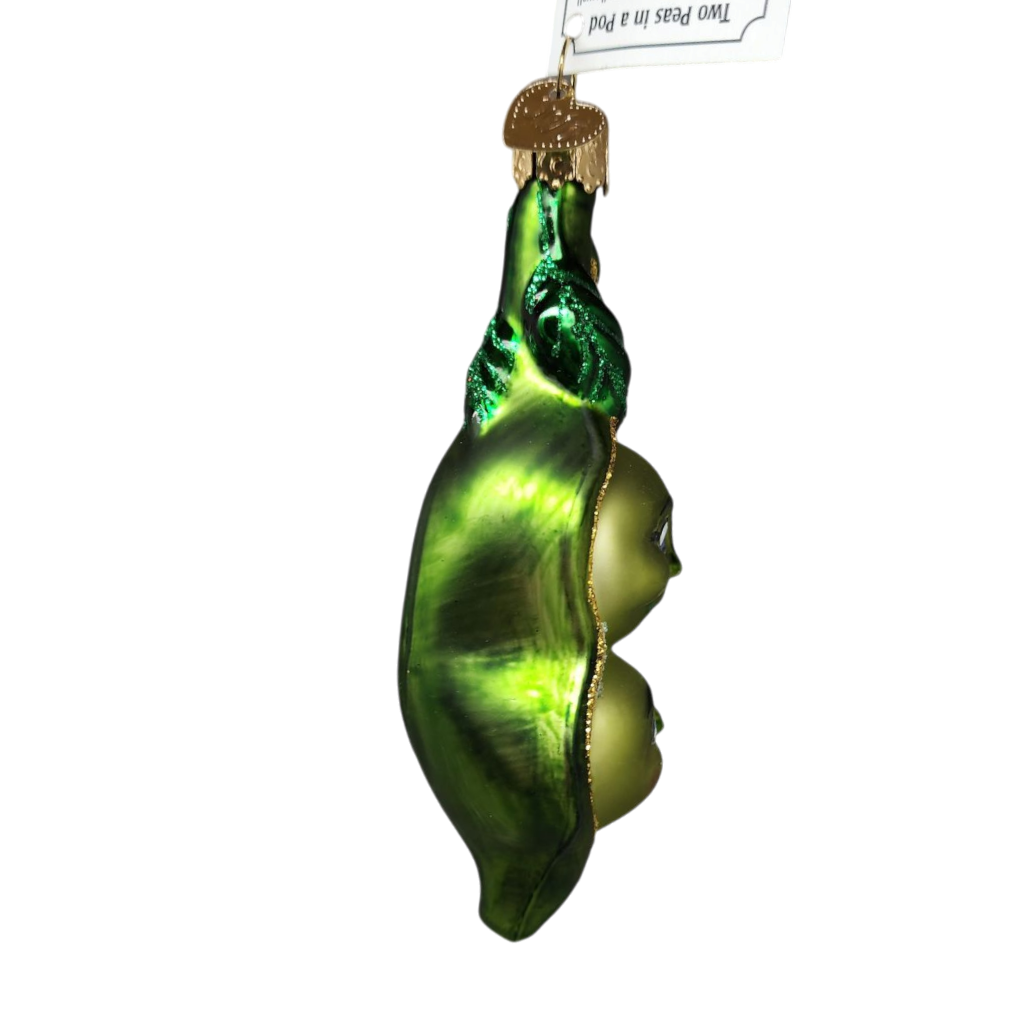 Two Peas In A Pod Glass Ornament
