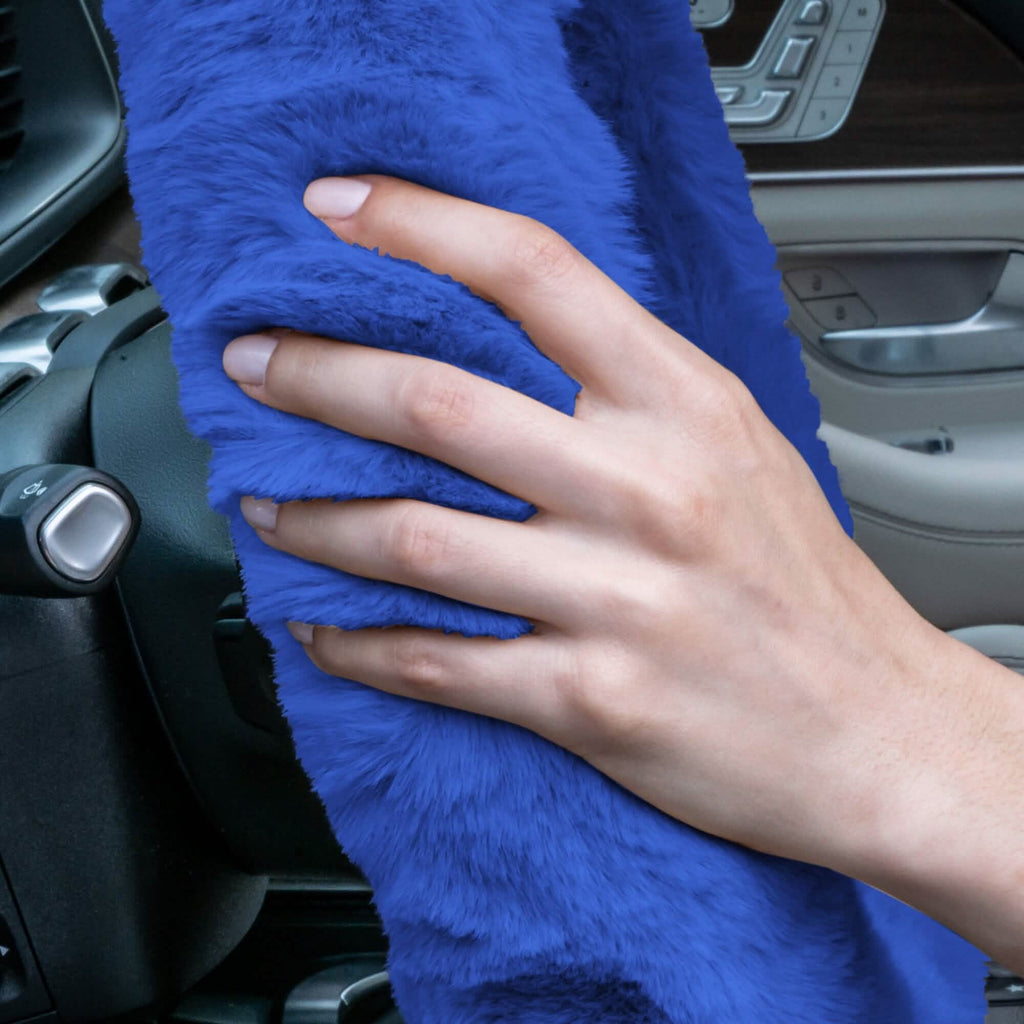 Doe16 Faux Rabbit Fur Steering Wheel Cover
