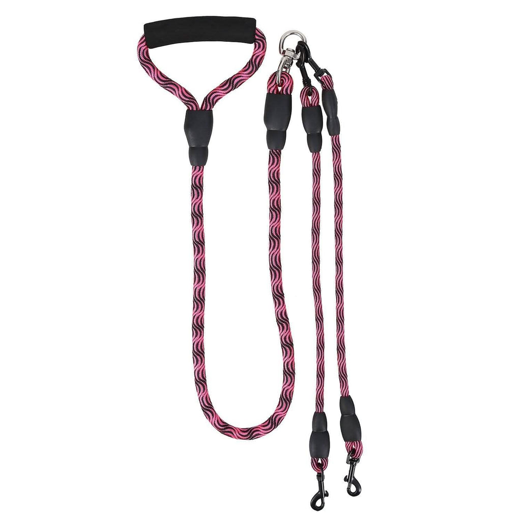 Double Dog Leash No-Tangle with Swivel Coupler Padded Handle