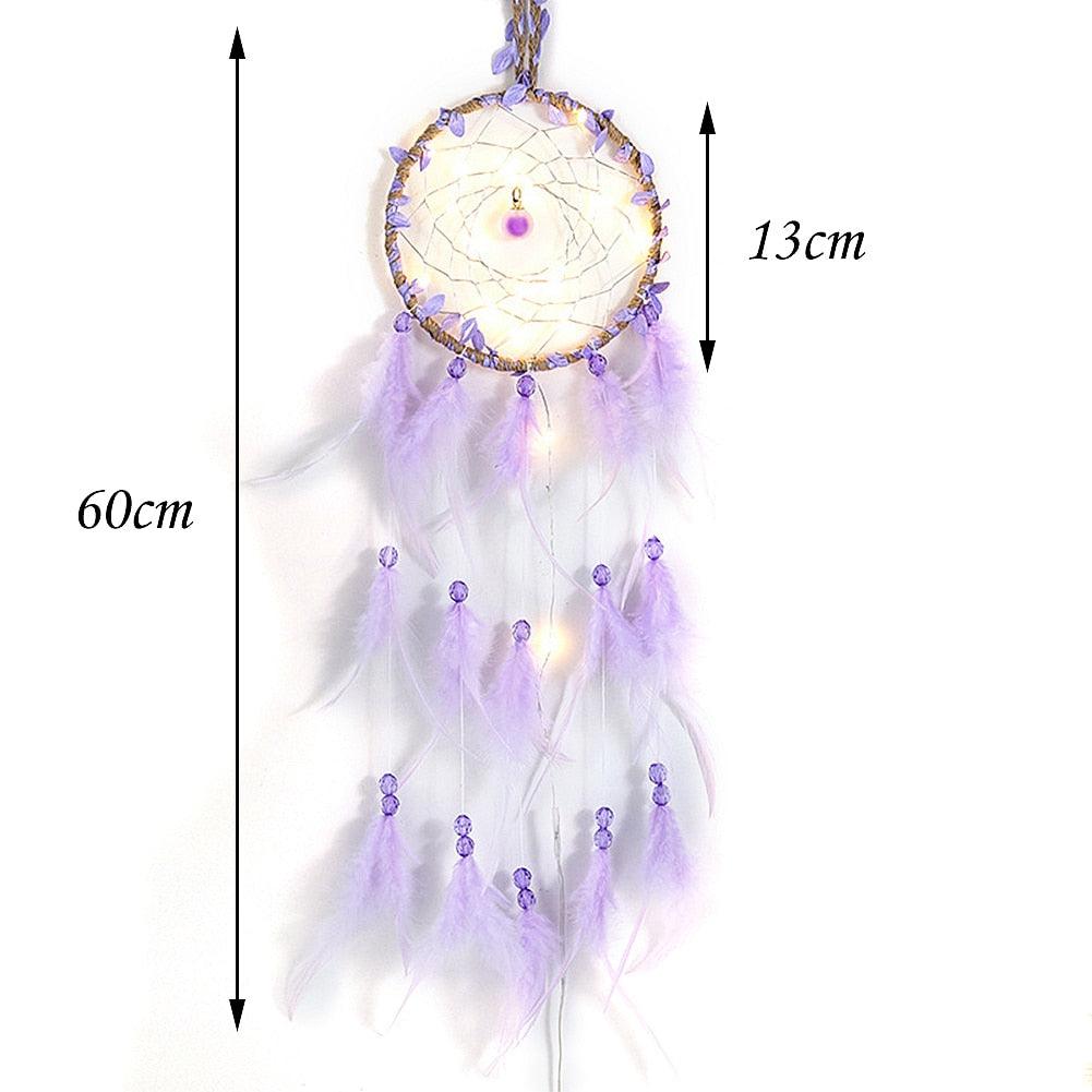 Dream Catcher Wall Decor with White Feathers Indian Style Dream-catcher Moon Handmade Wind Chimes Wall Ornament Girls Room Decoration Feather Dream Catcher For Kids Women Wedding Bohemian Wall Decor