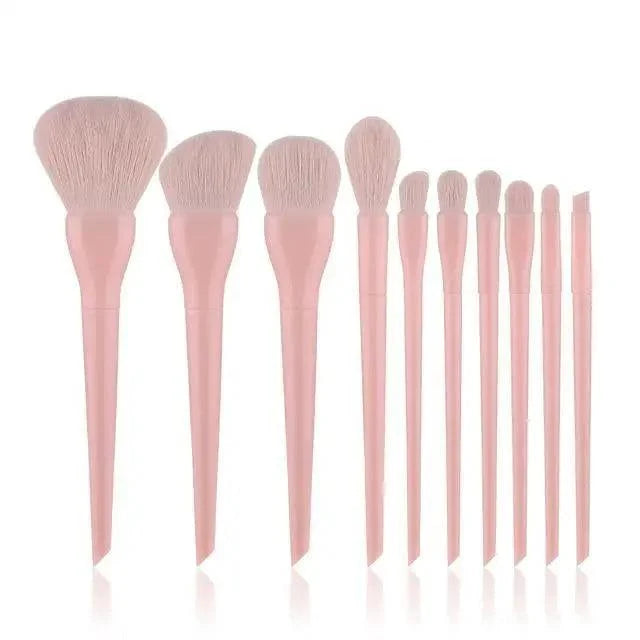 Durable 10pcs Natural Hair Colorful Makeup Brushes Professional Foundation Powder Blush Eyeshadow Eyebrow Blending Brush Set