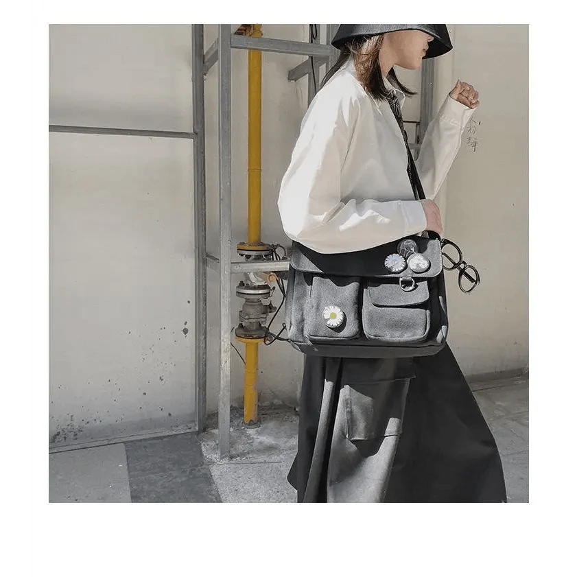 Durable Canvas Diagonal Cross Bag Youth Fashion And Casual Version Ladies Large Capacity Shoulder Bag For Women And Girls