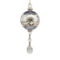 Special Etching Crystal Ball with Dangles Ornament - Blue