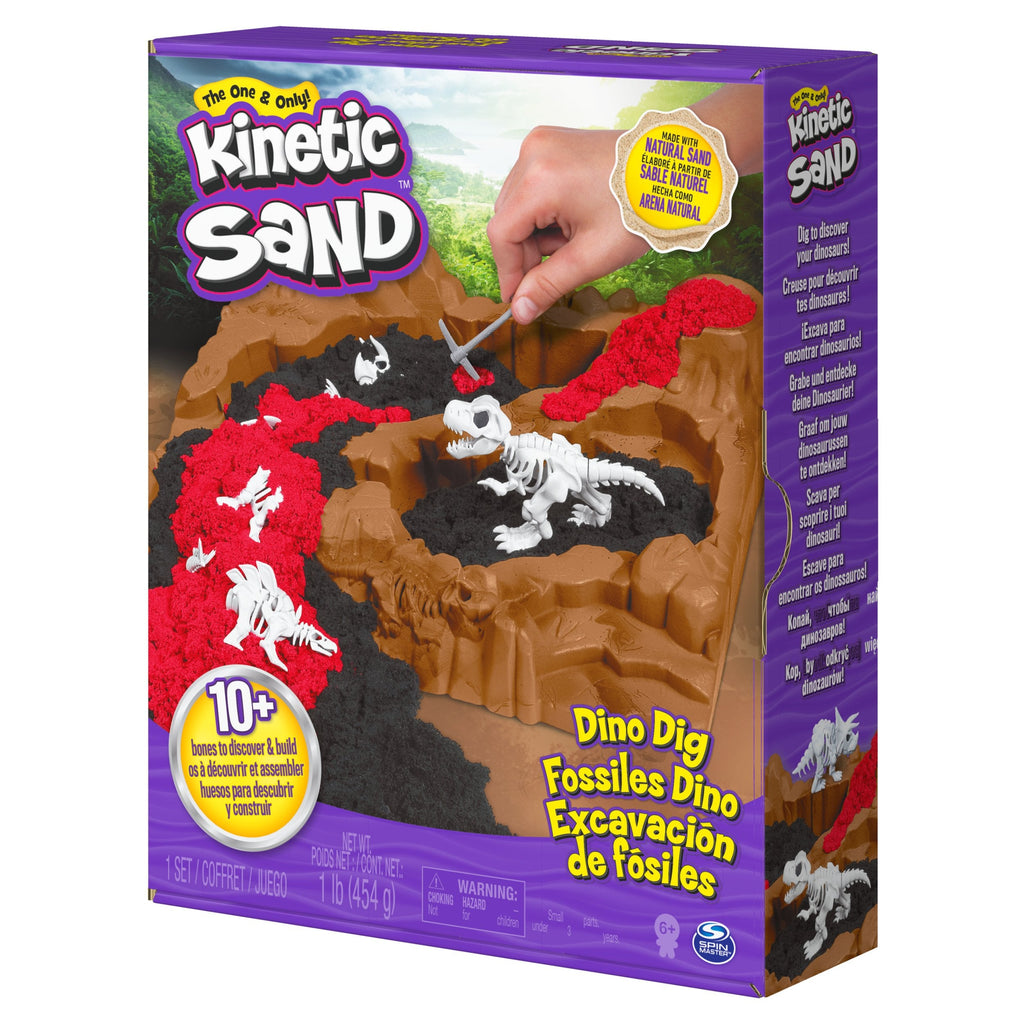 Kinetic Sand Dino Dig Playset with 10 Hidden Dinosaur Bones