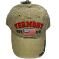Vermont Est 1791 Hat Wiith Flag - Khaki