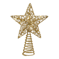 6" Battery Operated Lighted Gold Tree Topper
