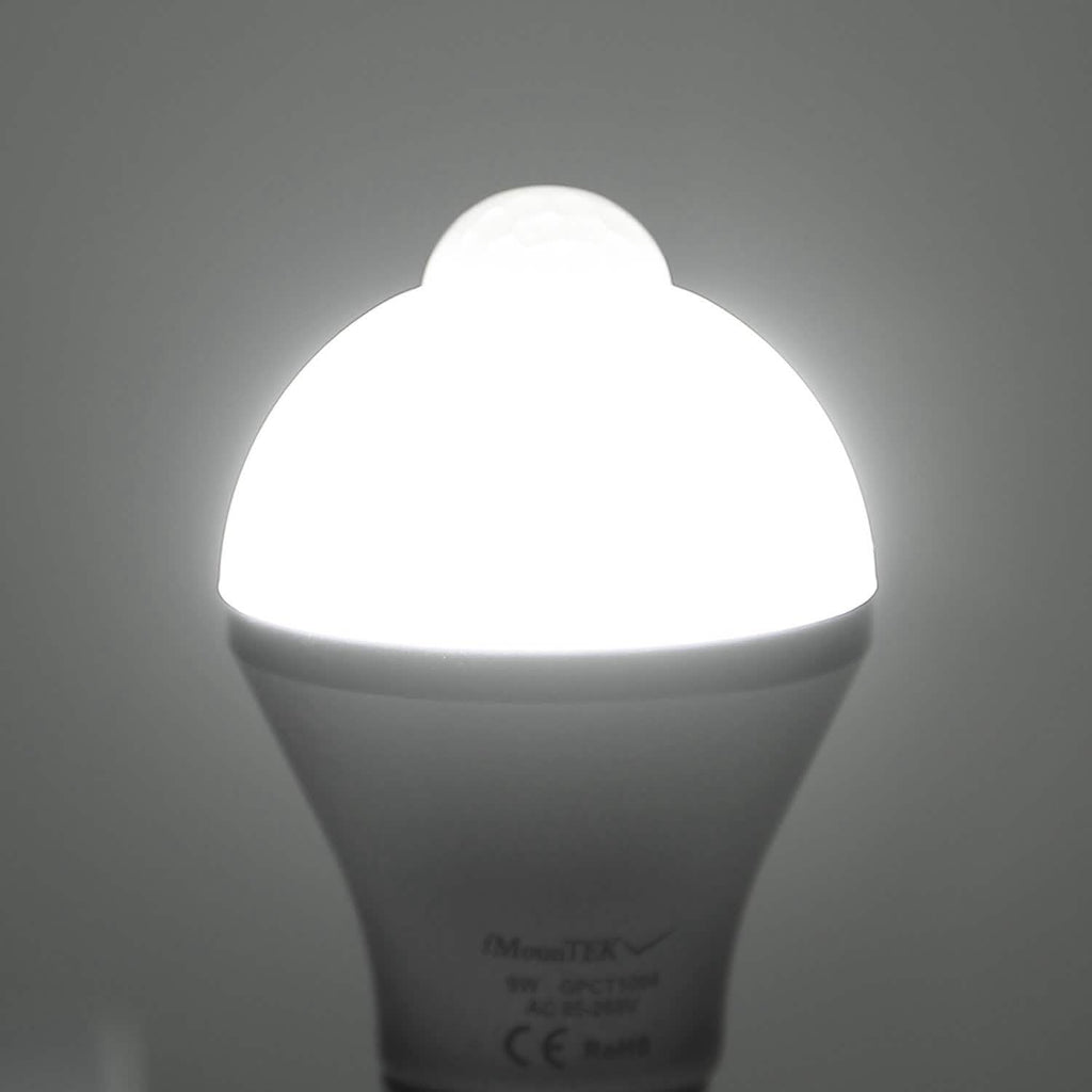 E27 Motion Sensor Light Bulb 1000LM 6500K Dust to Dawn Automatic